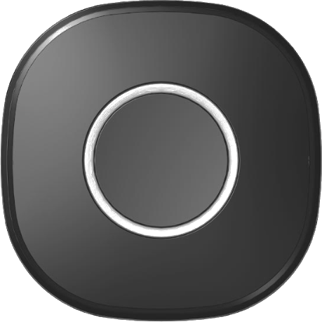 The StepSafe Kids tracker shown at actual size against a credit card.